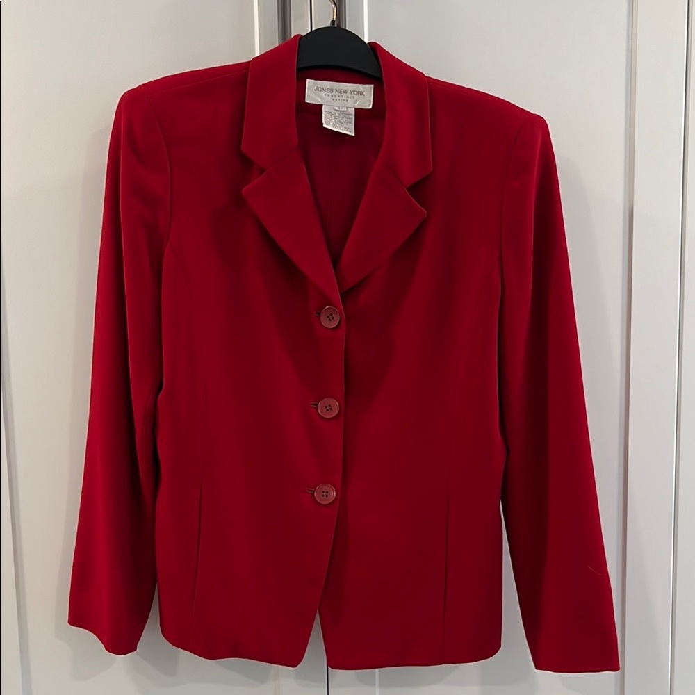 Jones New York Red Tailored Blazer 4P